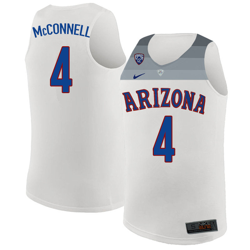 2018 Men #4 T.J. McConnell Arizona Wildcats College Basketball Jerseys Sale-White